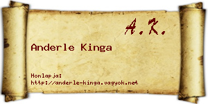 Anderle Kinga névjegykártya